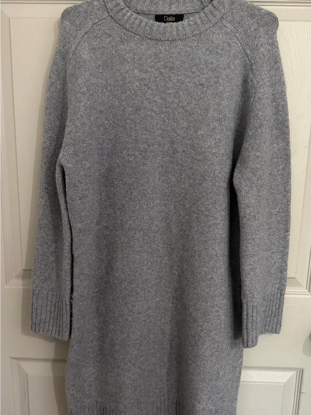 Dalia Light Gray Long Sleeve Knit Dress